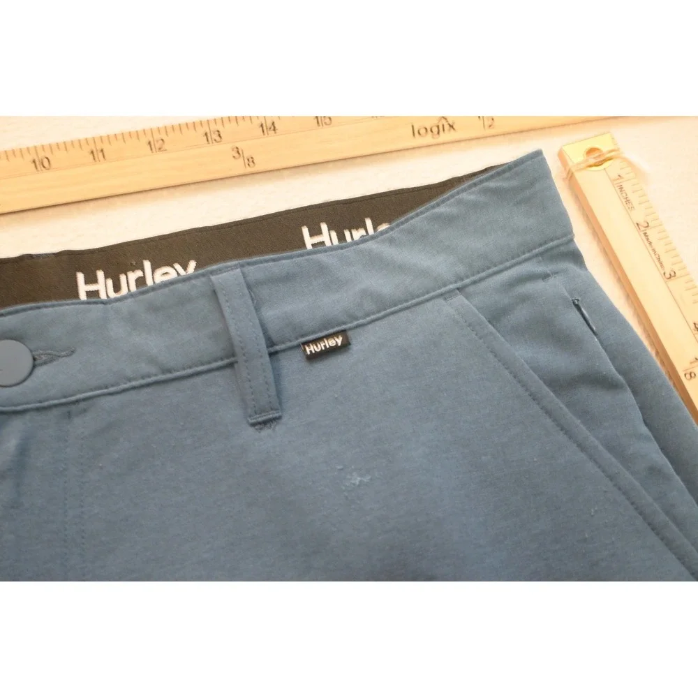 Hurley Hybrid Walk Shorts Mens 36 Blue Golf Athletic Zip Pocket Performance